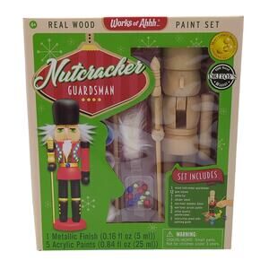 Works Of Ahhh Paint Your Own Nutcracker Guardsman Christmas Paint Kit NEW NIB